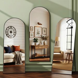 <b>Arched</b> Full-Length Handmade Mirror Aluminum Alloy <b>Frame</b> Wall-Mountable Tempered Glass Art Deco Design Home Decor for Hotels - Product Image 5