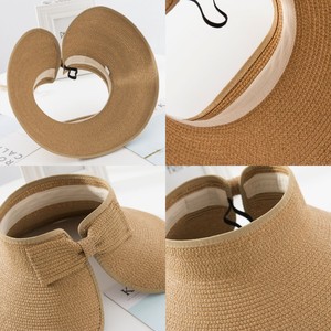 24 màu sắc thoáng khí Bowknot đuôi ngựa bãi biển giấy rơm hat UPF 50 + Mặt trời mùa hè rộng vành có thể gập lại rơm Visor hat phụ nữ - Product Image 5