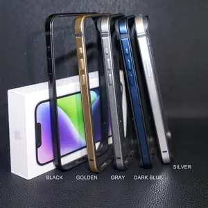 IPhone 15 için yeni Ultra ince Metal çerçeve Pro silikon alüminyum kasa tampon iPhone 12 13 14 15 Pro Max darbeye kapak