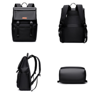 Sac à dos moderne et léger pour ordinateur portable 15,6 pouces, design simple, poche à chargement par le haut, fermetures éclair robustes, bretelles confortables