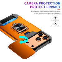 Funda Protectora CasePeak con Ranura para Tarjetas, Cubierta Deslizante para Cámara y Soporte, Antigolpes, para iPhone 17 16 15 14 13 12 Pro Max