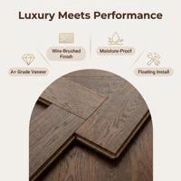 Parquet en bois d'ingénierie en chêne russe de qualité supérieure, couleur personnalisée, 14 mm, multicouche, chevrons, pour salon