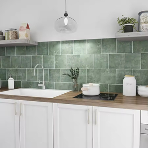 Cao Màu Xanh Lá Cây Retro Ma-rốc Cổ Tuổi <span class=keywords><strong>Handmade</strong></span> Sứ Gạch Vuông Bóng Matte Chống Trượt Cho Nội Thất Cho Nhà Kho Phòng - Product Image 5