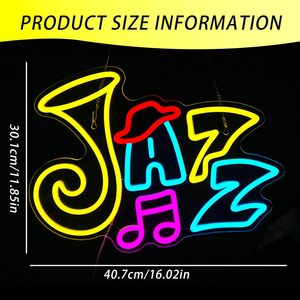 Enseigne néon musicale, motif notes de jazz, décoration murale LED, enseignes néon personnalisées avec logo - Product Image 2