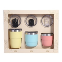 Mug isotherme en acier inoxydable à double paroi avec couvercle, personnalisable avec logo, 4oz, 6oz, 8oz, pour thé au lait, café