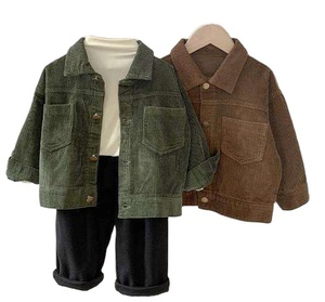 Nouvelle veste décontractée en velours côtelé pour enfants coréens, collection automne 2023, vêtements pour tout-petits, vestes de printemps pour bébés garçons - Product Image 1