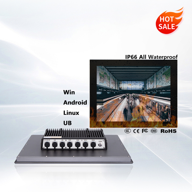 OEM/ODM Embedded Fully Waterproof Touch Screen Panel Pc Embedded IP66 IP67 IP68 Wall Mounted Fanless Industrial  Computer