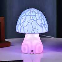 Lampe de table champignon de luxe à commande tactile, lumière chaude, éco-responsable, alimentée par courant continu, avec design rechargeable Type-C pour bureaux