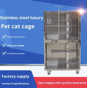 Wholesale Veterinary Products Double Tier Stainless Steel Vet Cage With Wheels For <strong>Dog</strong> Cat Isolation <strong>China</strong> Big <strong>Dog</strong> <strong>Kennel</strong> - Product Image 2