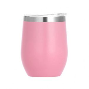 Vaso Térmico de Acero Inoxidable 304 de Doble Capa con Recubrimiento en Polvo Personalizado de 12 oz, Tipo Cáscara de Huevo, para Vino, Té, o Agua - Product Image 4