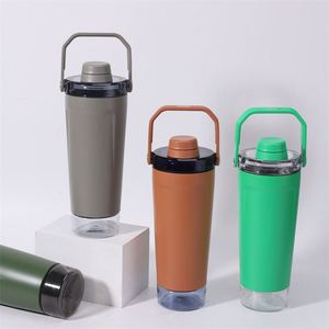 Botella metálica reutilizable de acero inoxidable 304 con aislamiento al vacío, portátil, para viajes transfronterizos, con aislamiento térmico de 6 a 12 horas y pajita - Product Image 2