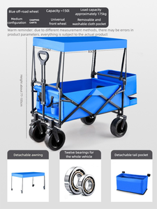 Atacado Grande Capacidade Folding Camping <span class=keywords><strong>Wagon</strong></span> Utility Trolley Cart para jardim ao ar livre e compras Use - Product Image 6