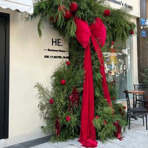 Lazos navideños de terciopelo personalizados, lazo grande con correa colgante para fiesta, decoración de escena de Año Nuevo - Product Image 4