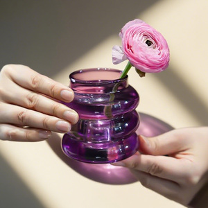 Jarrón de Vidrio Creativo Rosa de Fábrica, Jarrones de Cristal Únicos de 340 ml - Product Image 4