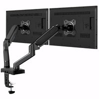 Nouveau support flexible double 2 support de moniteur bras support de bureau pour écrans d'ordinateur jusqu'à ordinateur portable réglable Lcd Double ressort à gaz