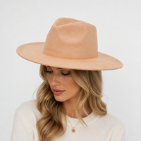 Chapeau Fedora en Daim à Large Bord Couleur Unie Unisexe – Chapeau Panama en Feutre Doux Style Western Vintage pour Femme, Idéal pour les Festivals