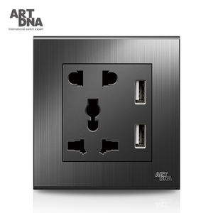 ARTDNA Vente chaude - Prise universelle multifonction pour hôtel et maison, 16A, 2 broches et 3 broches, avec chargeur double USB blanc 3.4A - Product Image 2