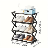 Rak sepatu penyimpanan 4-Tier yang kokoh, Organizer rak sepatu penyimpanan ditingkatkan beberapa Promosi