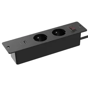 Verzonken Stekkerdoos Met Usb-Poort Bureau Grommet Stopcontact Met Usb 2 Ac Eu Stopcontacten 2 Usb Poorten Meubelstopcontact 11 Ft Netsnoer Ce