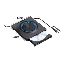 Unidad óptica externa USB 3,0, grabadora de CD/DVD/Blu-ray RW y reproductor de lector para computadoras portátiles, aplicaciones de escritorio
