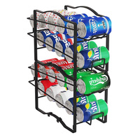 Support de rangement empilable en acier pour distributeur de boissons de cuisine, organisateur de canettes de soda en métal pour réfrigérateur, armoire et garde-manger