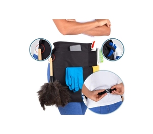 Đa túi tóc cắt eo Tạp dề làm sạch một nửa Tạp dề công cụ nửa tạp dề - Product Image 5