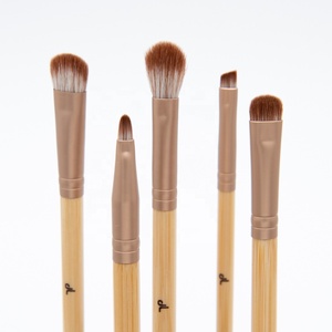 Ensemble professionnel de 5 pinceaux de maquillage des yeux à manche en bambou écologique avec logo personnalisé pour eye-liner et <span class=keywords><strong>mascara</strong></span> - Product Image 6