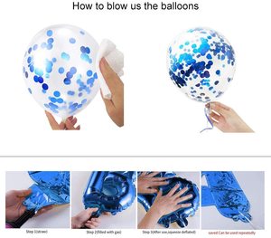 Joyeux <span class=keywords><strong>Anniversaire</strong></span> Bleu Ballons En Latex Ballons de Numéro De Feuille Bébé Garçon Fille Première Fête D'<span class=keywords><strong>anniversaire</strong></span> Décorations Mes 1 An Fournitures - Product Image 6