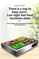 Table de vente de riz à température constante, table de chauffage pour restauration rapide, en acier inoxydable, isolation, 5/6 grilles, pour stand commercial