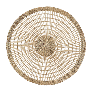 Juego de Manteles Individuales Rústicos Tejidos a Mano de Seagrass, Naturales, Cuadrados y Redondos, Decoración Sostenible para Comedor, Ecológicos - Product Image 1