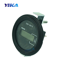 Contador de Horas Digital de Plástico YIKA con Pantalla LCD, DC 6-60V 0.5W, 5 Años de Almacenamiento de Datos, Negro, para Excavadora, Certificado CE RoHS, Reinicio Programable