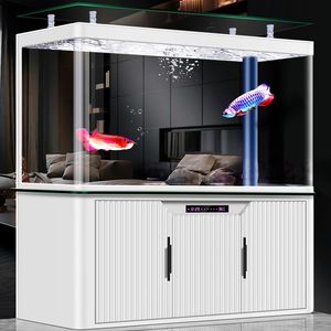 Ultra Witte Muur Gemonteerde Middelgrote Grote Glazen <span class=keywords><strong>Aquarium</strong></span> Aluminium Bodem Kast Milieuvriendelijke Interieur <span class=keywords><strong>Aquarium</strong></span> Tank Doos Verpakking - Product Image 1