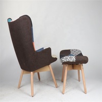 Chaise longue moderne au design italien chaise de détente pour chambre à coucher salon chaise avec pouf