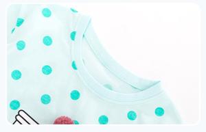 قمصان بناتي مطبوعة بنقاط من عمر 2 إلى 7 سنوات، 100% قطن، أكمام قصيرة، تي شيرت للفتيات الصغيرات - Product Image 6