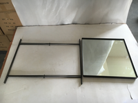 Plateau miroir carré noir, style moderne, avec bout latéral, table basse, design KD