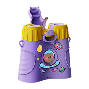 2025 New Children's Durable PVC High-Appearance Cute Sports Cartoon Straw Cup Horizontal Telescope Back Promotional Drinkware