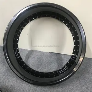 Chinese factory high quality forged Rims 3 pcs split wheels 19 inch gloss black reverse mount outer lip inner barrel