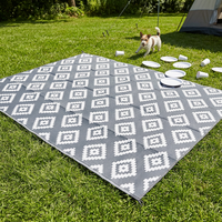 Tapis d'extérieur en polypropylène recyclé en gros, résistant aux intempéries, tissé, durable, 100 % PP, pour patio, jardin, camping-car, camping