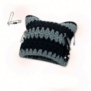 Sombreros de Ganchillo Coloridos Hechos a Mano al por Mayor para Mujer, Sombreros de Ganchillo Cuadrados Punk Multicolores - Product Image 4