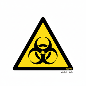 Panneau d'avertissement de danger biologique-Conforme à la norme ISO 7010 (W009) Aluminium 350mm Fabriqué en Italie - Product Image 2