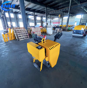 Mini rouleau vibratoire à un tambour pour asphalte avec transmission hydraulique et moteur diesel/essence pour la construction - Product Image 1