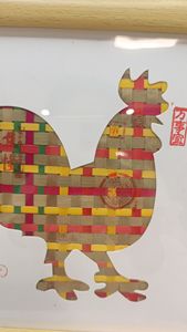 Lukisan bingkai foto ayam tenun bambu warisan budaya tidak teratur buatan tangan kustom ornamen seni bambu buatan tangan - Product Image 2