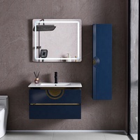 Armoire à miroir LED de style ferme moderne vasque en céramique vanité de salle de bain murale écologique pour utilisation en appartement hospitalier
