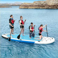 RIDEWAVE Planche de paddle gonflable géante multi-personnes 17 pieds (Dropstitch + PVC + EVA) pour lacs et rivières