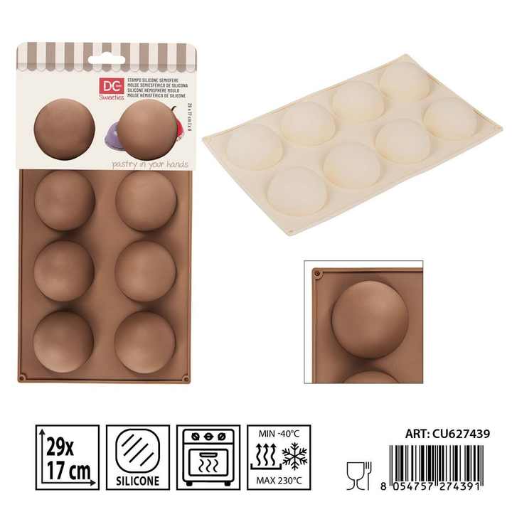 Semi-spherical silicone mold 29x17x3 cm - Baking utensils and molds
