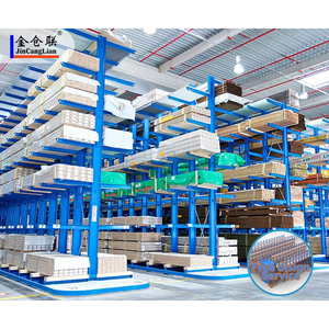 Système de rayonnage en acier industriel à cantilever pour bois, 5 niveaux, protection contre la corrosion, haute efficacité de stockage - Product Image 1