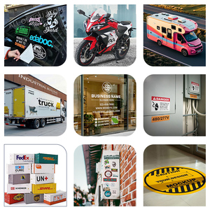 Pegatinas troqueladas impermeables con protección UV personalizada al por mayor de fábrica, pegatinas adhesivas de vinilo permanentes