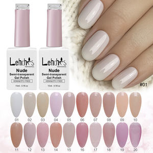 Lehchis 15ml HEMA TPO FREE Jelly <strong>Nude</strong> Gel <strong>Nail</strong> Polish Set Transparent Semi Permanent Soak Off <strong>Nail</strong> Art Manicure <strong>Varnish</strong> - Product Image 3