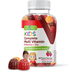 Private Label Natuurlijke Gearomatiseerde Suiker Gratis Multi-Vitamine Voor Kinderen Hersenen Gummy Candy Vitamine Gezondheidszorg Supplement