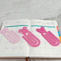 Marque-page créatif en forme de trombone pour carnet, porte-cartes, fournitures scolaires, motif uni et mignon